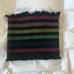 Rainbow stitched tube top
